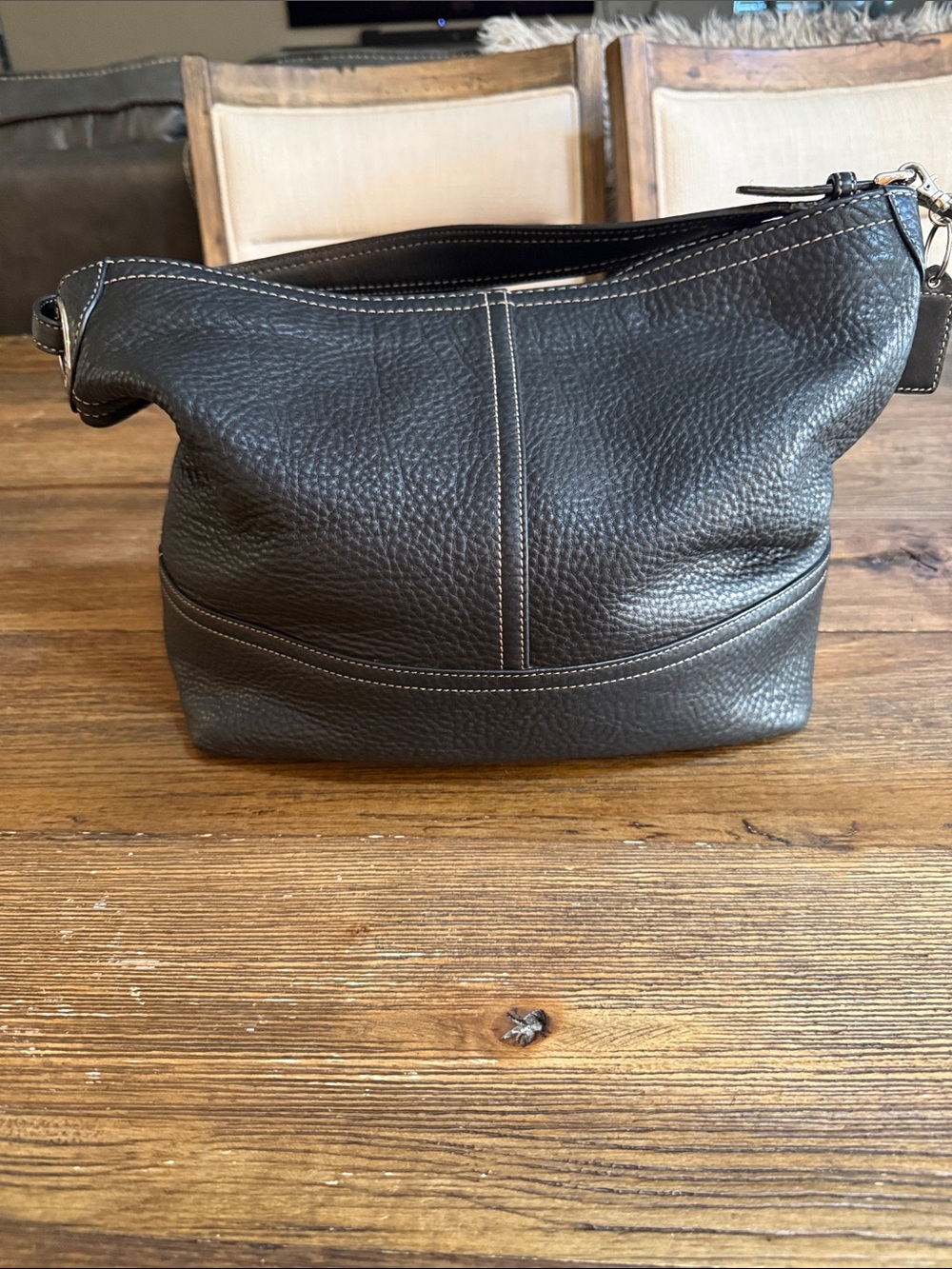 Coach Black Pebbled Leather Shoulder Hobo - Picture 2 of 14